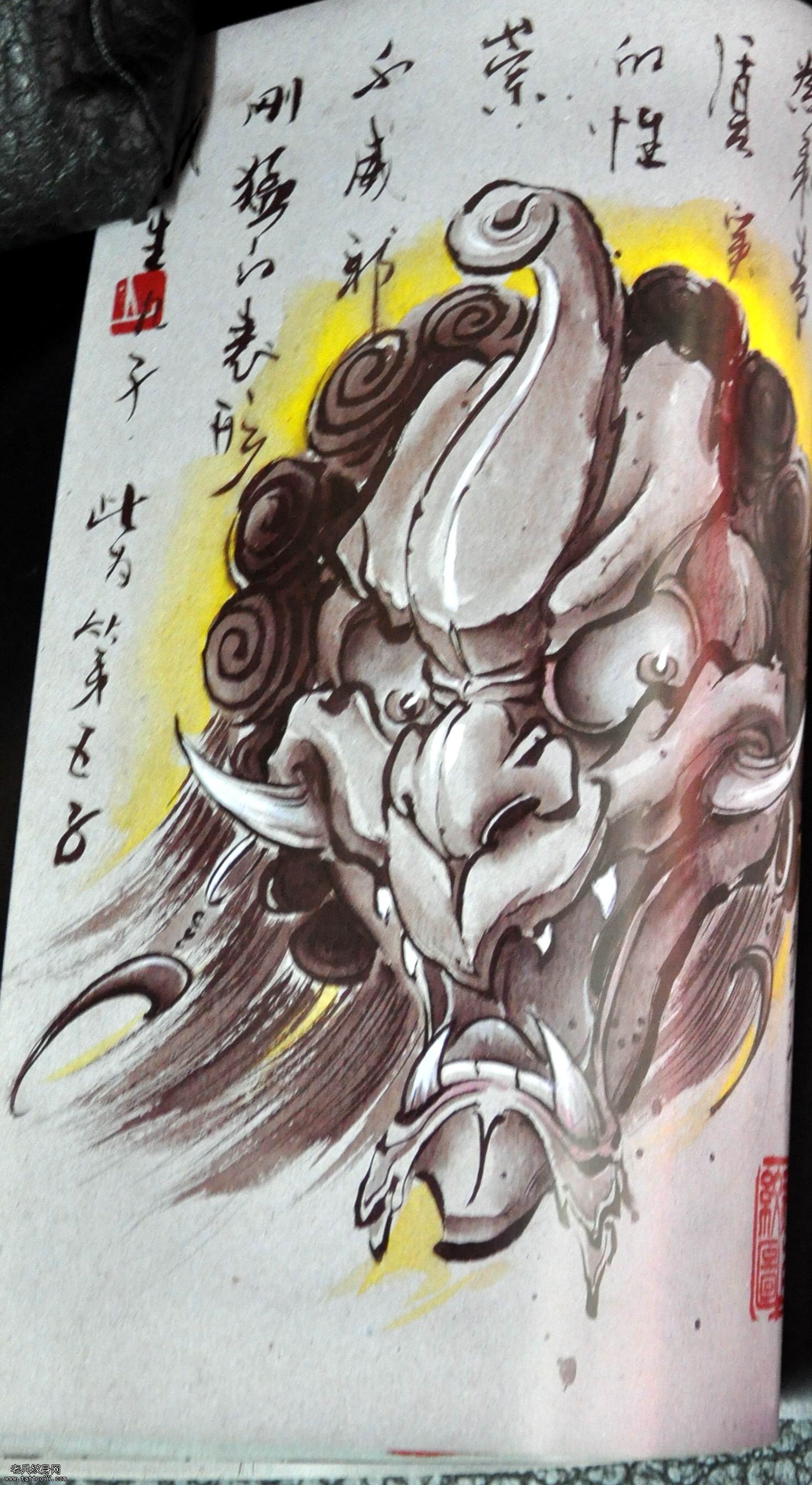 一张个性的人物纹身图案