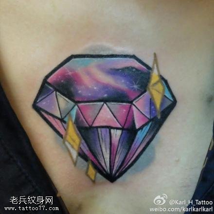 彩色星空钻石纹身图案