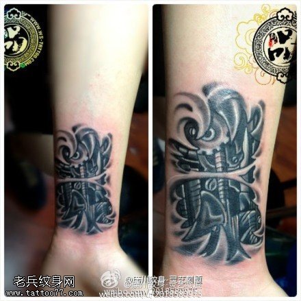 手腕3D机械纹身图案