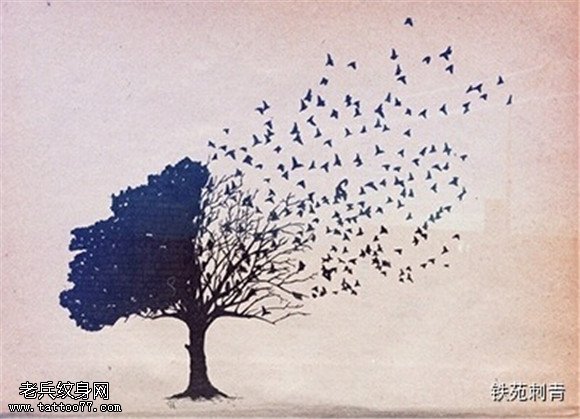 树纹身手稿图案