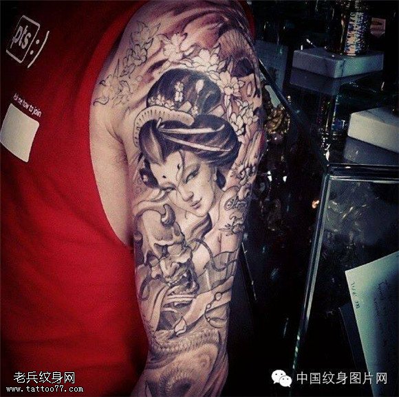 艺妓纹身图片