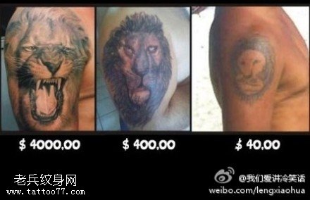 英姿飒爽狮子纹身图案