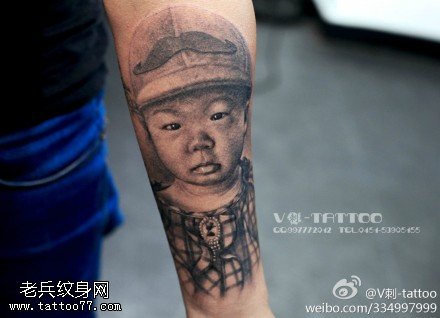 可爱呆萌娃娃纹身图案