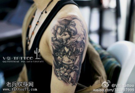潇洒夺目小象纹身图案