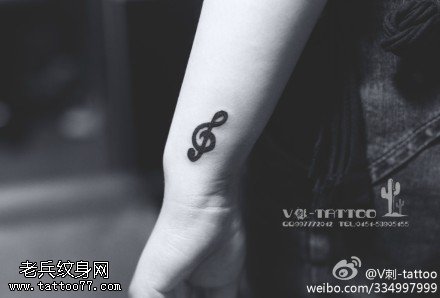 音符纹身图案