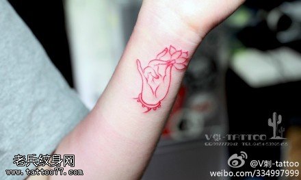 惟妙惟肖佛手纹身图案