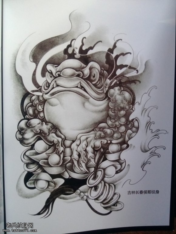传统金蟾纹身素材分享