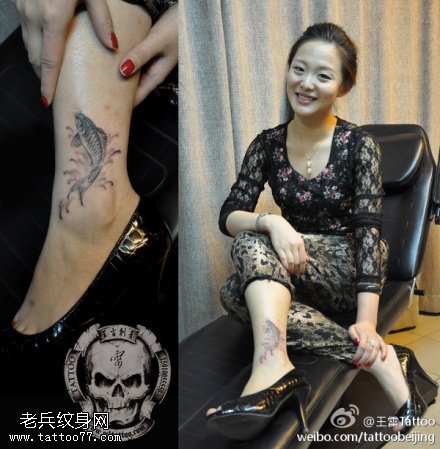 活灵活现锦鲤纹身图案