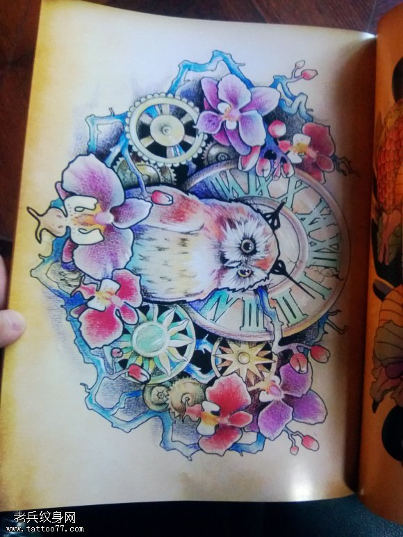 欧美猫头鹰纹身图案