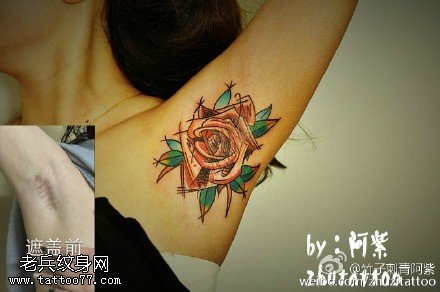玫瑰花纹身图案