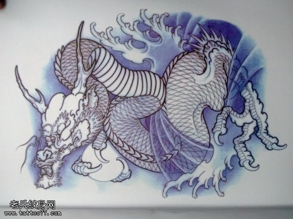 龙纹身手稿图案