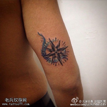 简单个性的八角星纹身图案