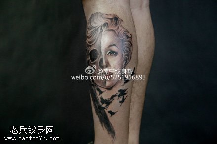 惊悚的人兽纹身图案