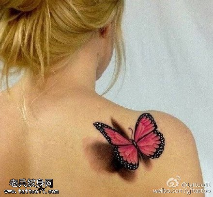栩栩如生的蝴蝶纹身图案