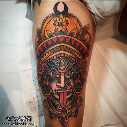 印度宗教宇宙女神纹身图案