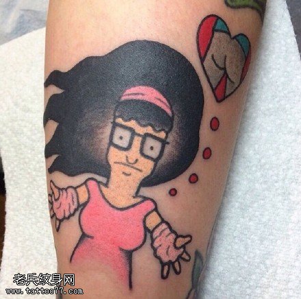 搞笑的漫画女郎纹身图案