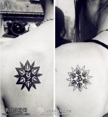 情侣经典的梵花纹身图案