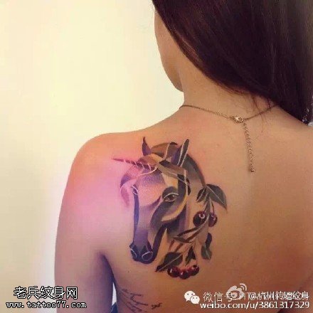 欧美风格独角兽纹身图案