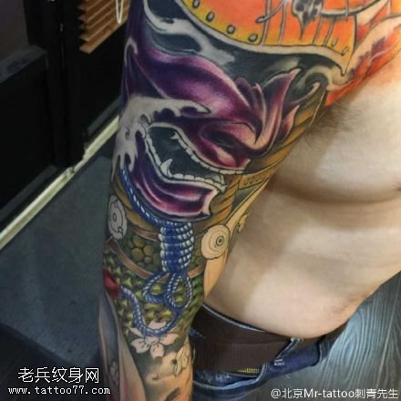 经典霸气彩绘般若纹身图案