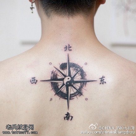 经典刺青指南针纹身图案