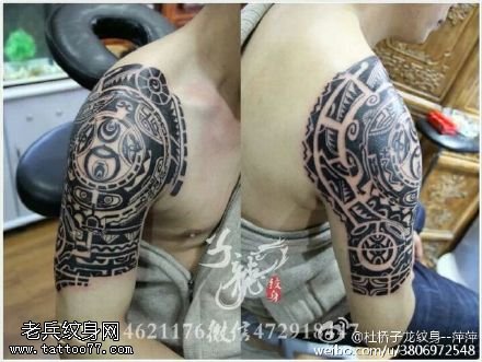肩膀经典图腾纹身图案