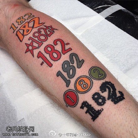 欧美风数字纹身图案
