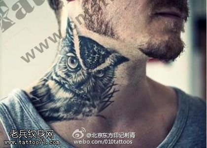 逼真写实的猫头鹰纹身图案