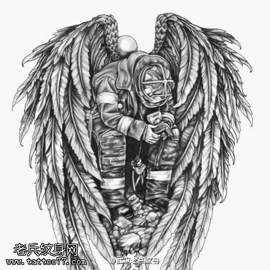 武汉纹身网消防员纹身图案大全纹身素材图片系列