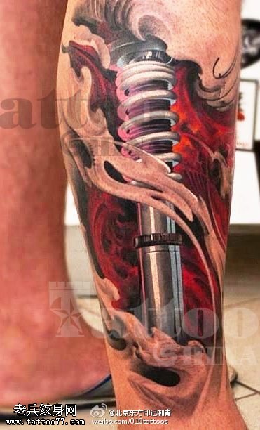 3D超炫机械腿纹身图案