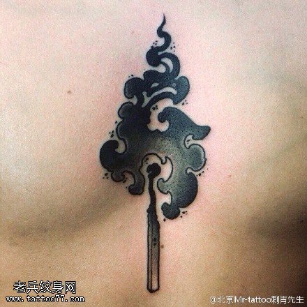 燃烧的蜡烛纹身图案