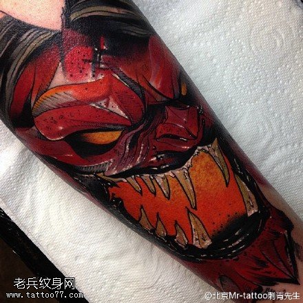 欧美风大恶魔纹身图案