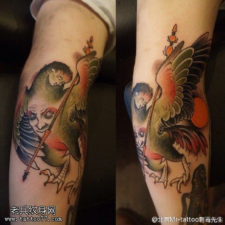 彩绘鹰图腾纹身图案