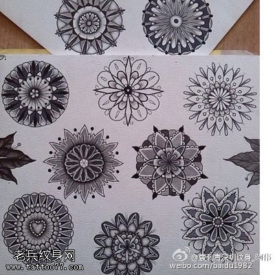 手稿各种梵花纹身图案