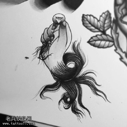 手稿头发手纹身图案