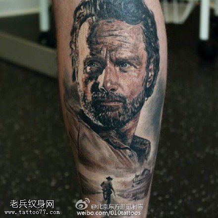 欧美风经典肖像纹身图案