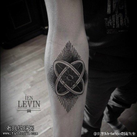 手臂上的星系纹身图案