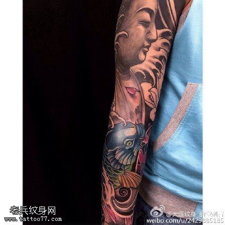 佛像锦鲤大花臂纹身图案