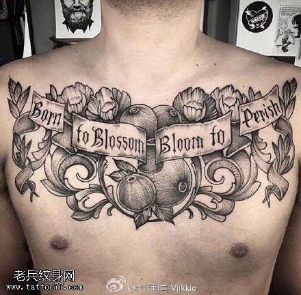 经典胸花纹身图案
