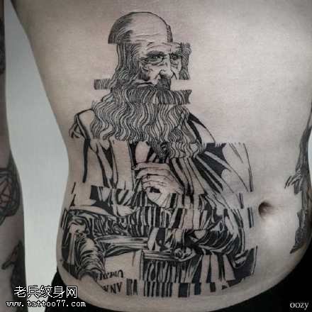 抽象的肖像纹身图案