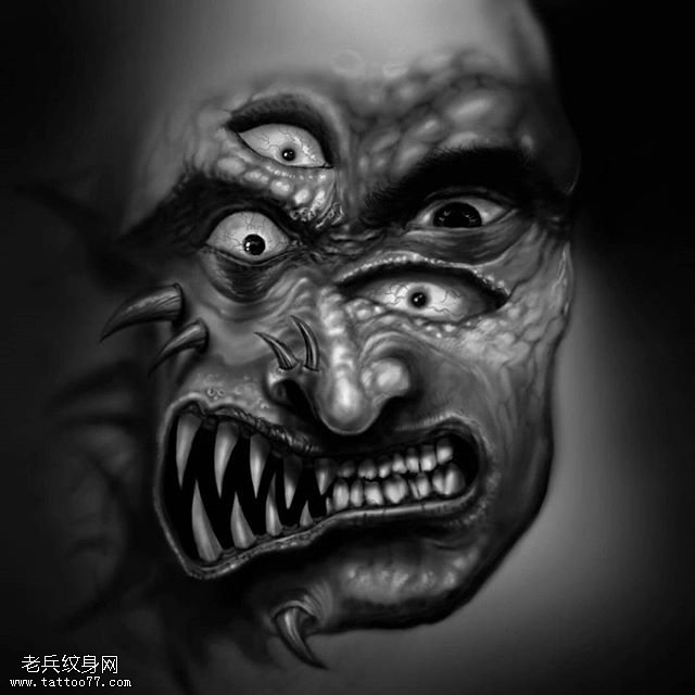 四眼怪物纹身图案