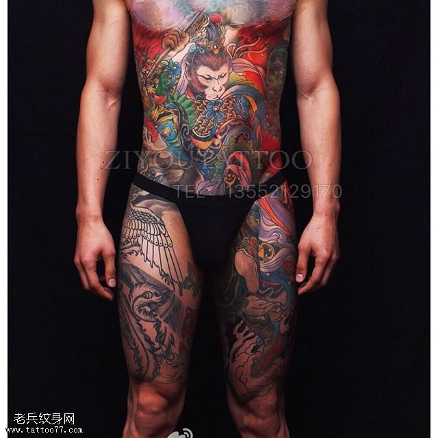 彩绘齐天大圣纹身图案