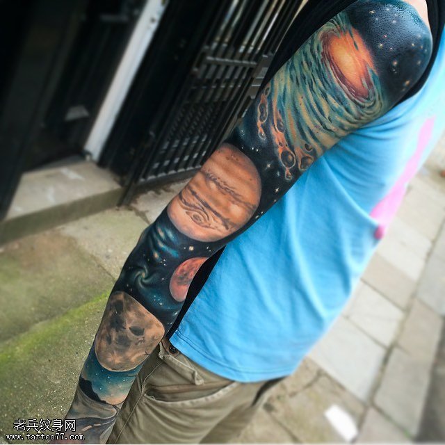 星空大花臂纹身图案