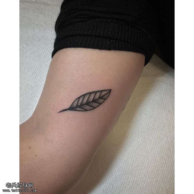 手臂小树叶纹身图案