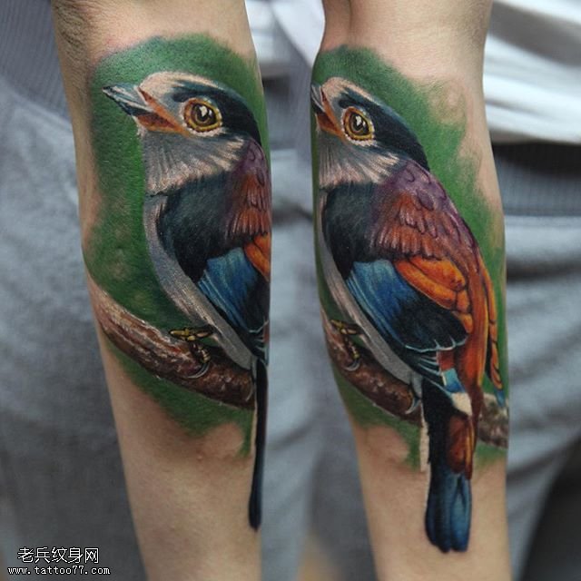 手臂的鸟儿纹身图案