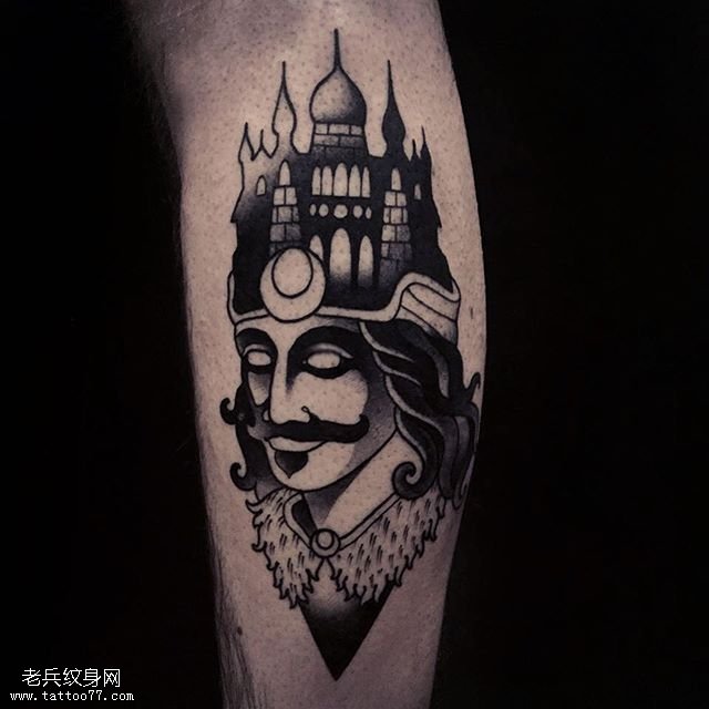 小腿国王纹身图案