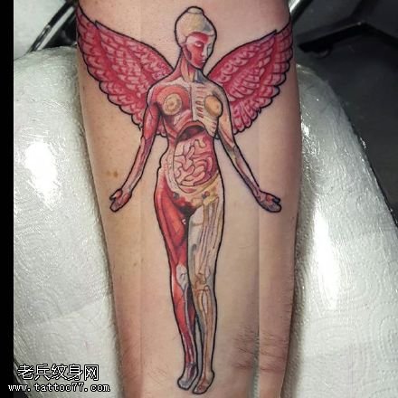 手臂艺术天使纹身图案