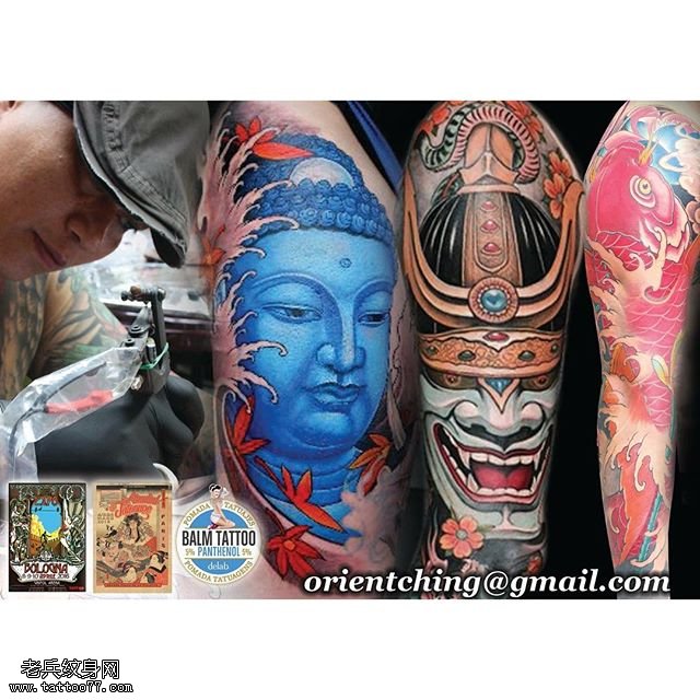 手臂的佛祖纹身图案