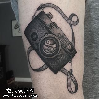 老式照相机纹身图案