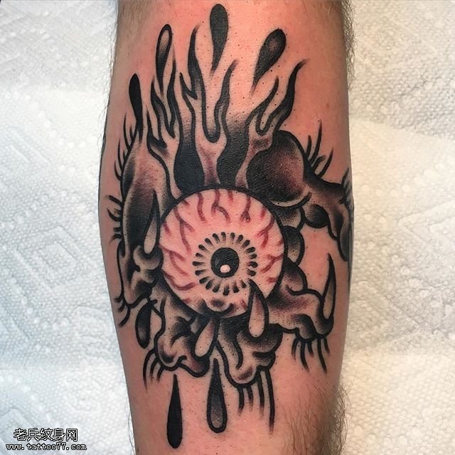 手臂的眼球纹身图案