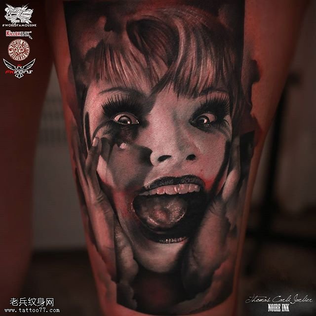 欧美疯狂的女人纹身图案